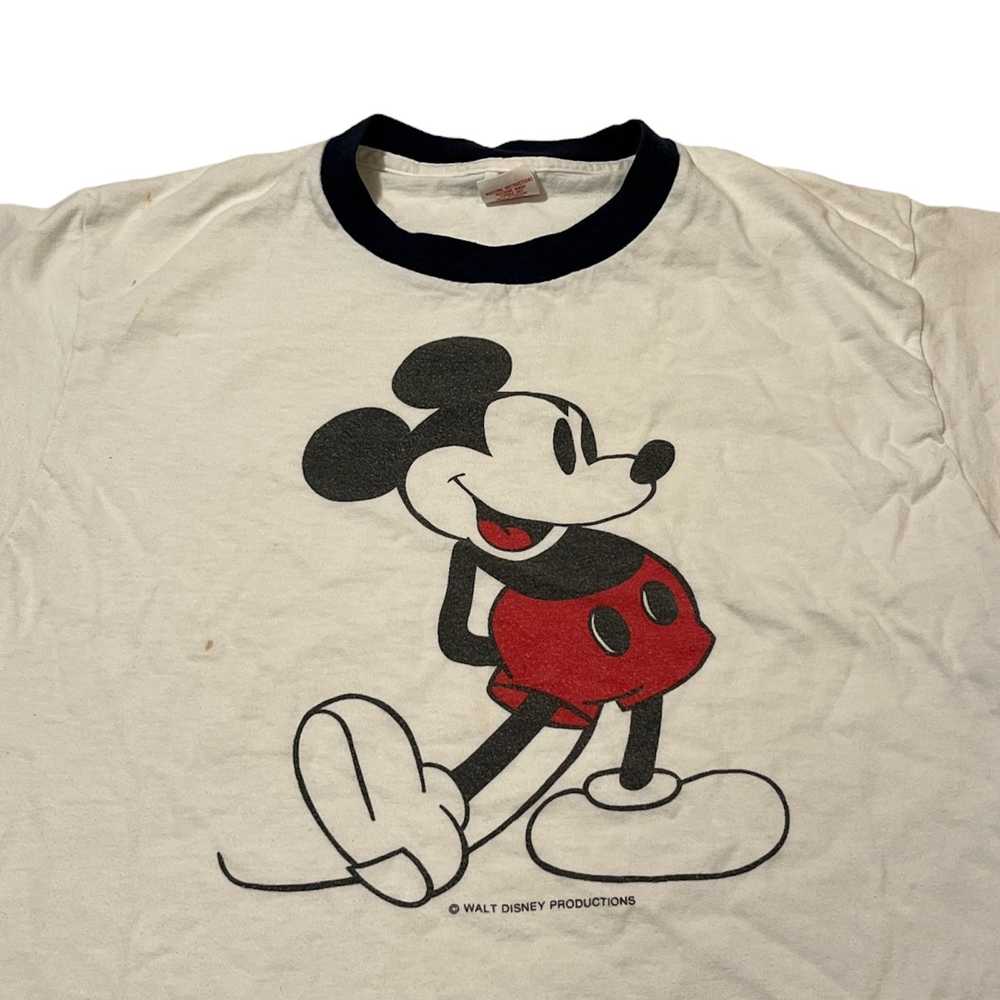 Mickey Mouse × Vintage 80s Mickey Mouse White/Nav… - image 2