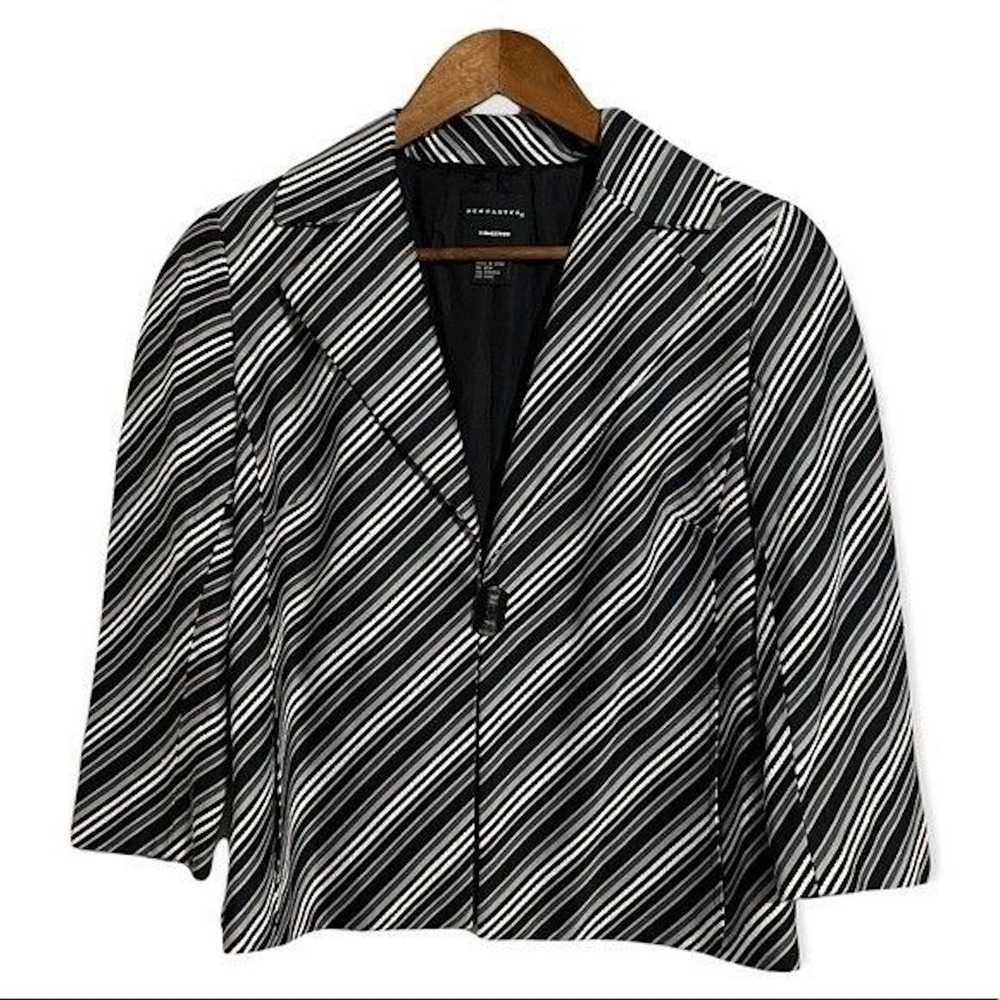 Other Doncaster Black White Gray Striped Blazer 4 - image 1