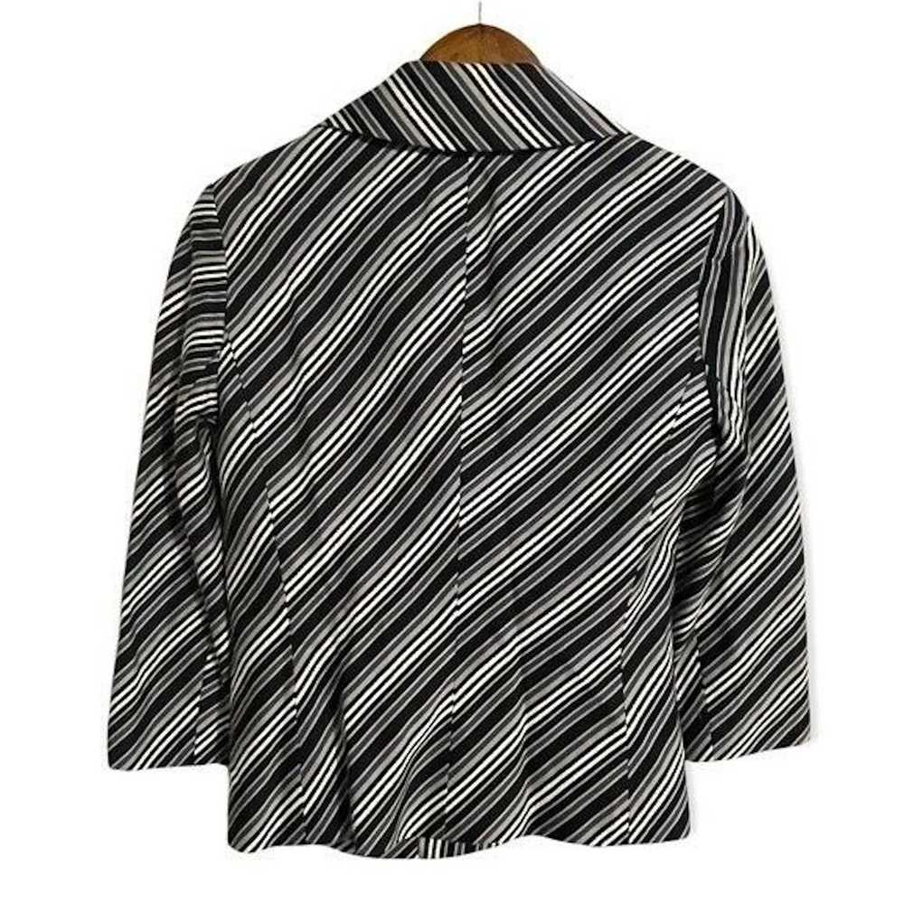 Other Doncaster Black White Gray Striped Blazer 4 - image 2