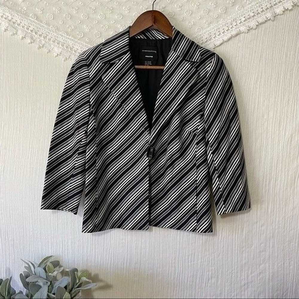 Other Doncaster Black White Gray Striped Blazer 4 - image 3