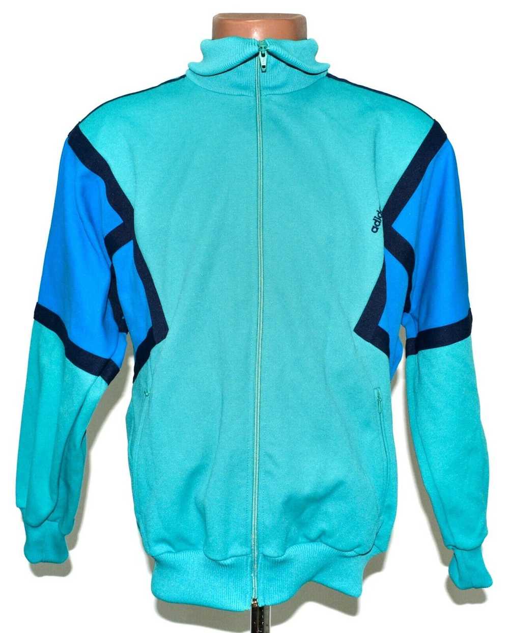 Adidas VINTAGE ADIDAS JACKET 1980'S BLUE JERSEY S… - image 1