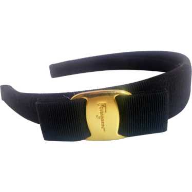 Chic Salvatore FERRAGAMO Black Grosgrain Headband