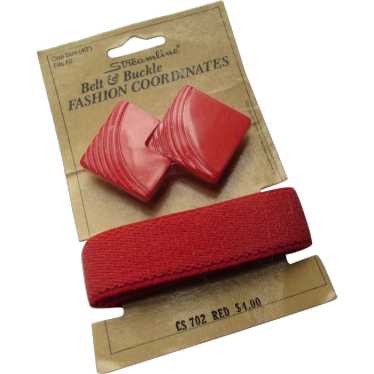 SALE Streamline Belt & Buckle Set Cherry Red Orig… - image 1