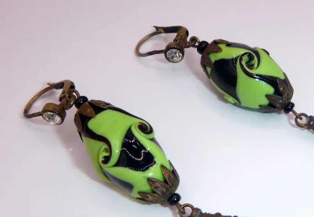Great pair of Art Deco Chech Glass Earrings. - image 8