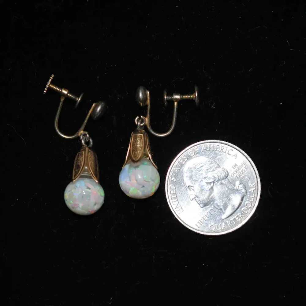 Opalite Gold-filled Floating Opal Glass Screw-bac… - image 9