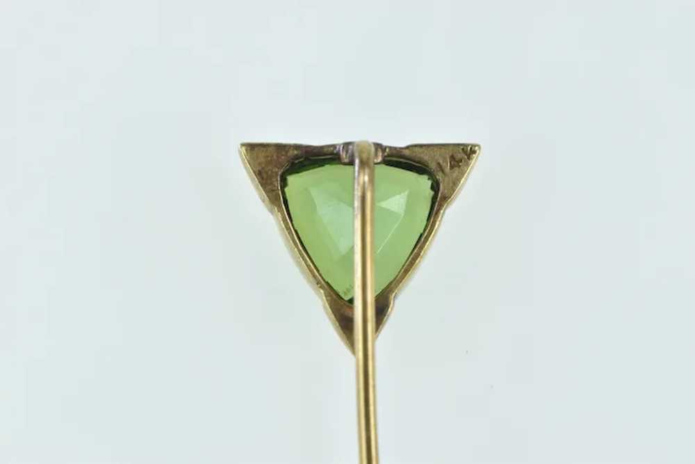 14K Victorian Trillion Green Tourmaline Triangle … - image 3