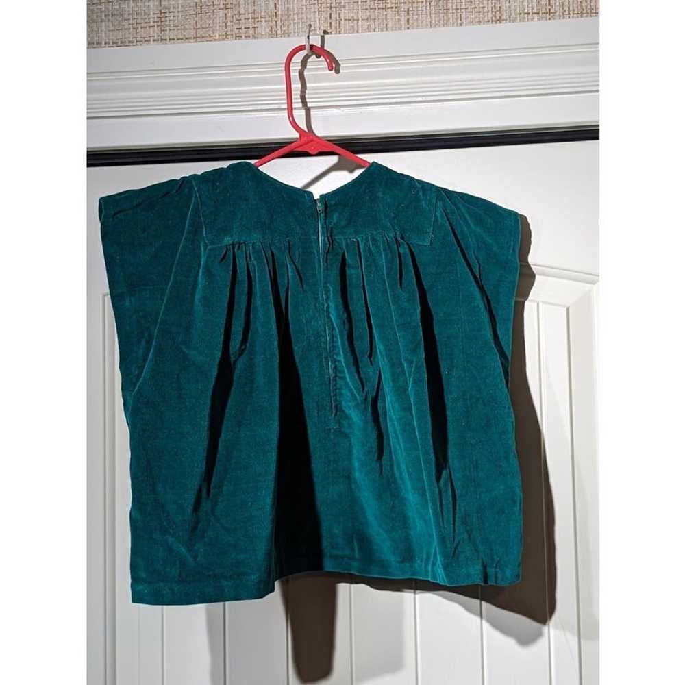 Vintage Homemade Green Velvet Embroidered Mtn. Sc… - image 2