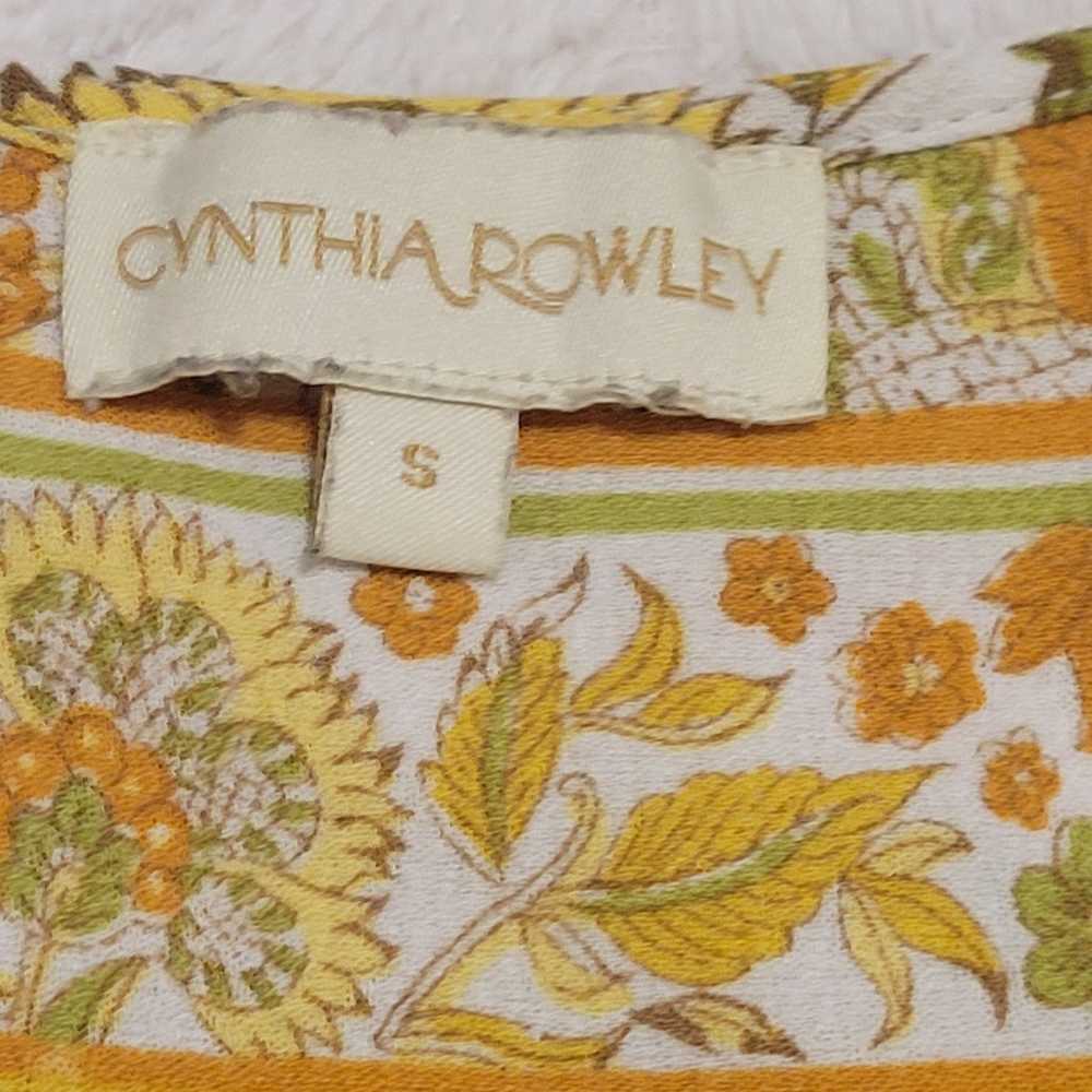 Cynthia Rowley Sleeveless Floral Linen Top Shirt … - image 2