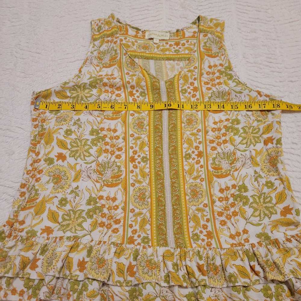 Cynthia Rowley Sleeveless Floral Linen Top Shirt … - image 5