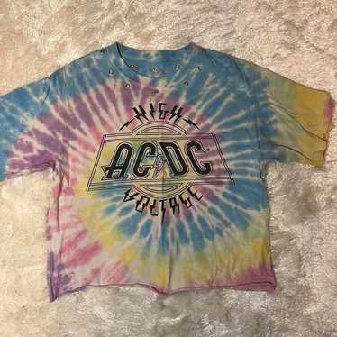 ACDC (2018) Official Women's Band Logo Lucky Brand Crop Top T-Shirt Size  Small