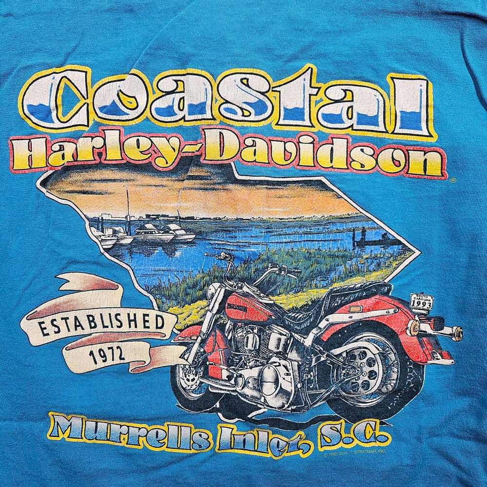 Vintage Harley Davidson Henley Shirt Short Sleeve… - image 2