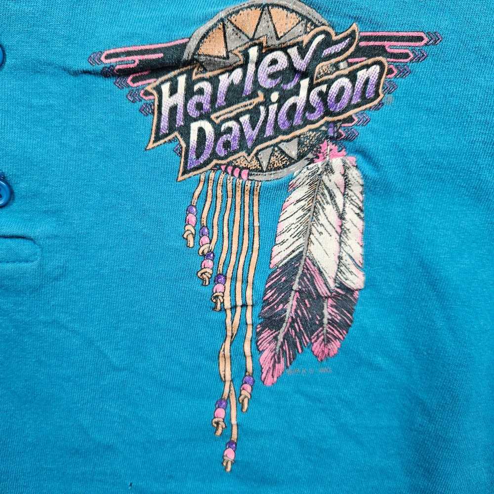 Vintage Harley Davidson Henley Shirt Short Sleeve… - image 6