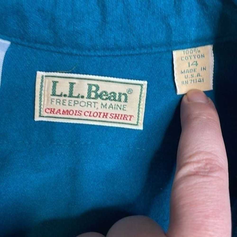 Vintage LL Bean Teal Flannel Shacket 14 - image 4