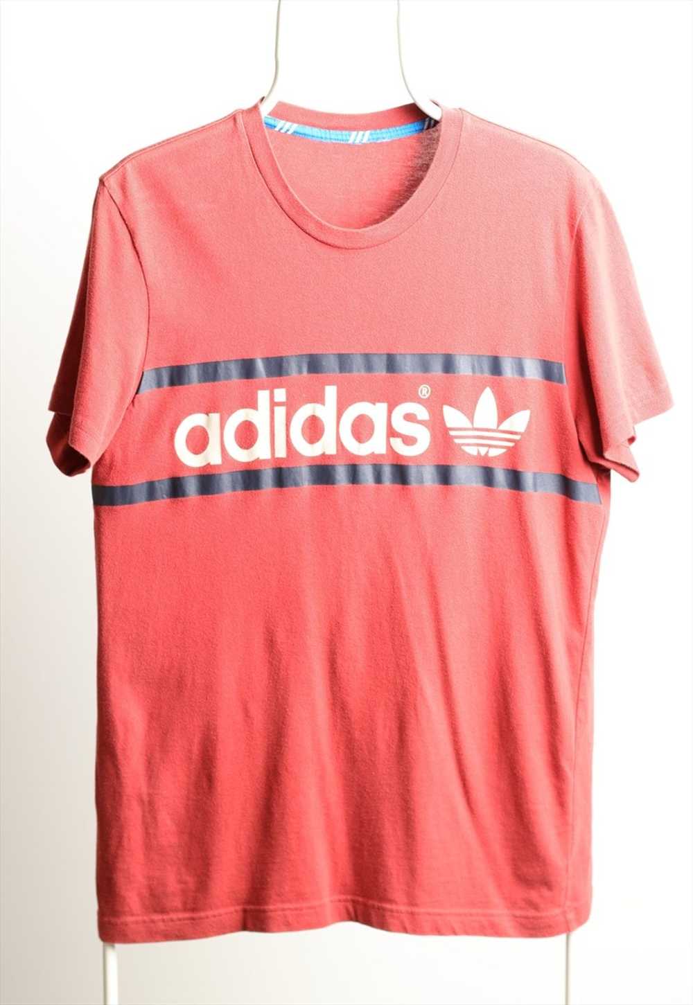 Vintage Adidas Crewneck Logo T-shirt Red - image 1