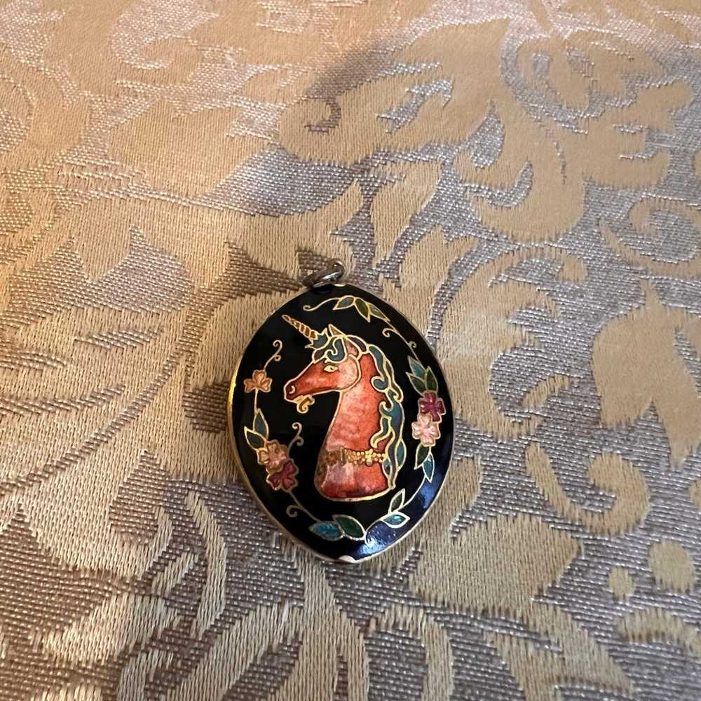 Vintage Cloisonne Unicorn Pendant No Chain - image 6