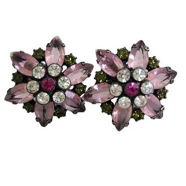 Vintage Pink Flower Avon Earrings