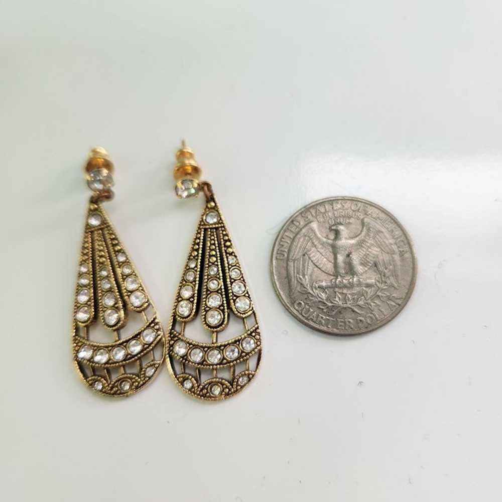 Vintage Victorian Inspired Dangle Pierced Earrings - image 3