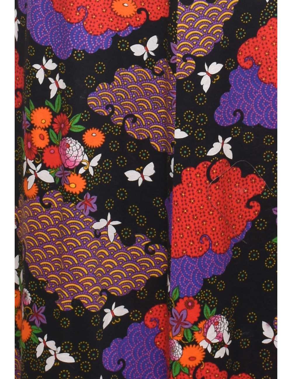 Floral Print 1970s Multi-Colour Maxi Dress - S - image 3