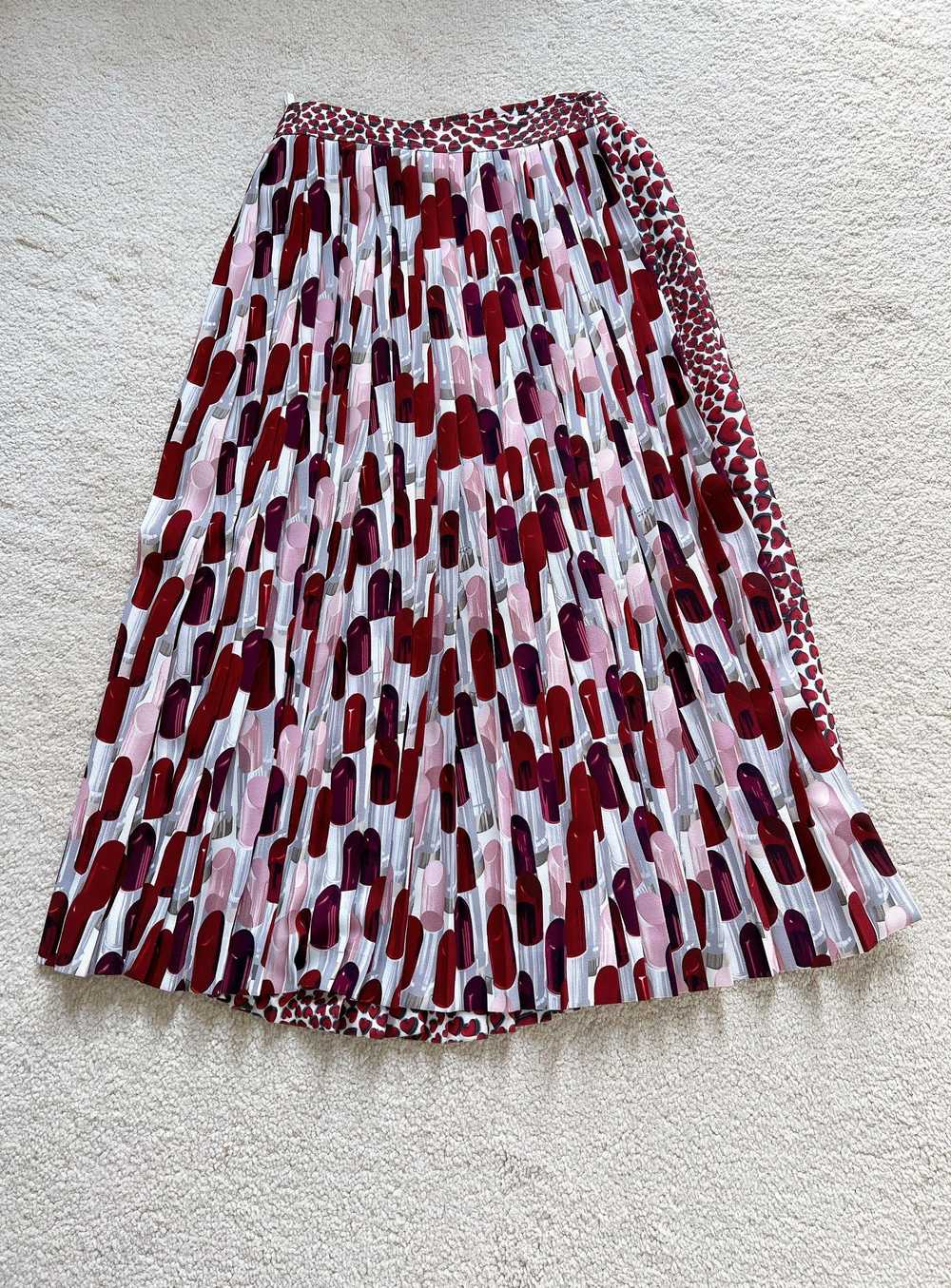 Product Details Prada Lipstick Print Pleated Skirt - image 2
