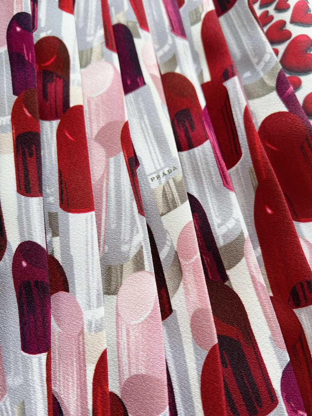 Product Details Prada Lipstick Print Pleated Skirt - image 7