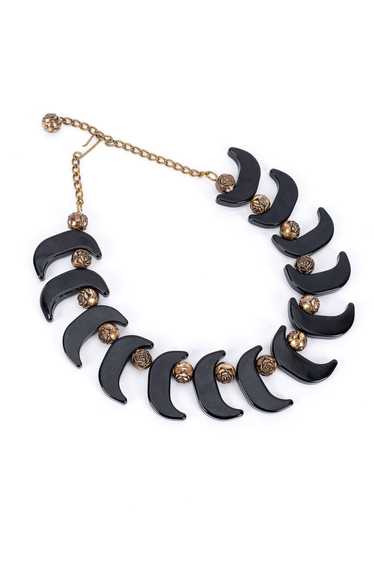 Bakelite Crescent Bead Collar Necklace