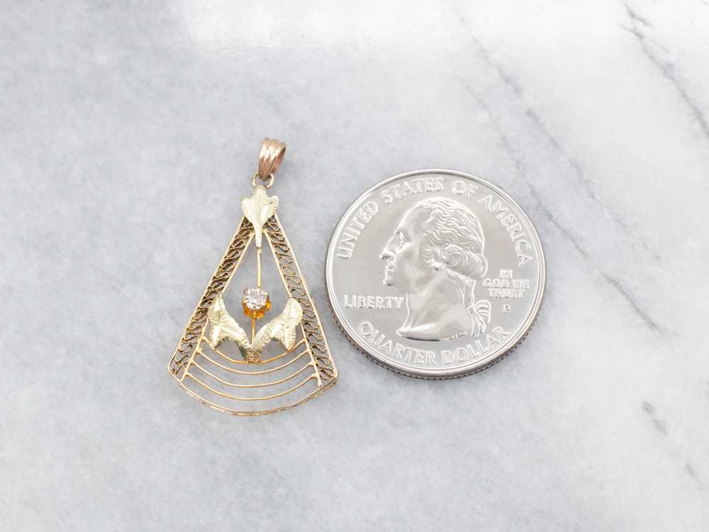 Antique Old Mine Cut Diamond Lavalier Pendant - image 3