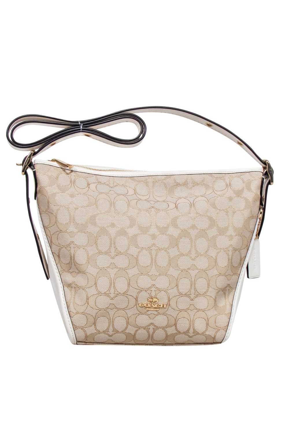 Coach - Beige & Cream "Jacquard Dufflette" Bag - image 1