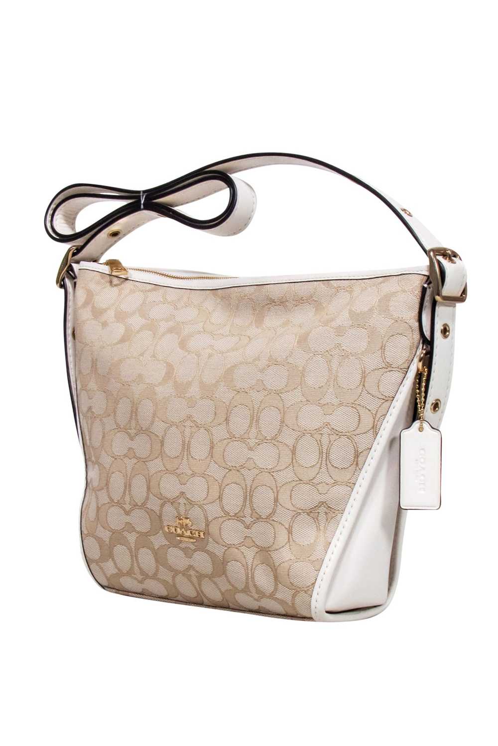 Coach - Beige & Cream "Jacquard Dufflette" Bag - image 2