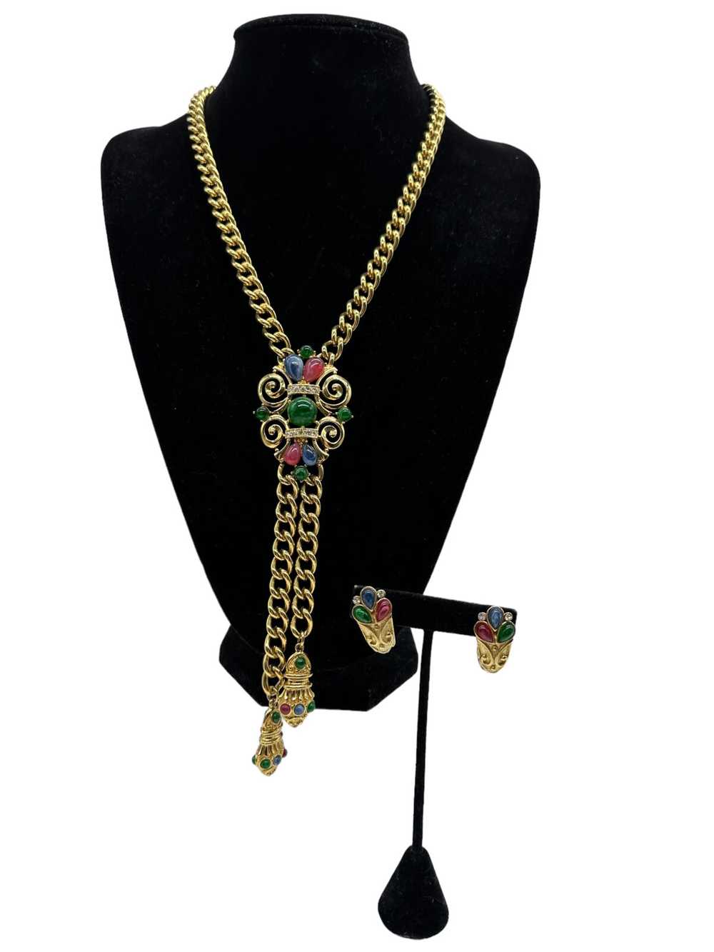 Trifari Jewels of India Lariat Style Necklace and… - image 2