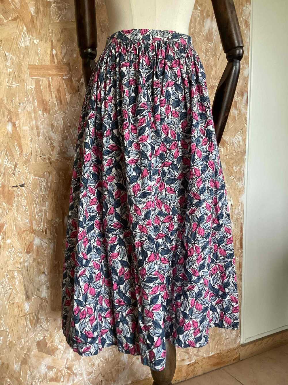 Cotton skirt - Floral cotton skirt 1960, made by … - image 3