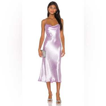 RESA Berri Cowl Neck Satin Slip Dress in Lavender 
