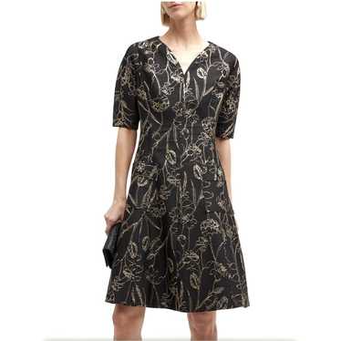 NEW Teri Jon Floral Jacquard Fit & Flare Dress Bl… - image 1