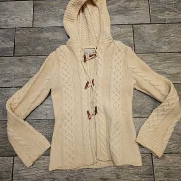 VINTAGE LAMBS WOOL BANANA REPUBLIC Hooded Cardigan - image 1