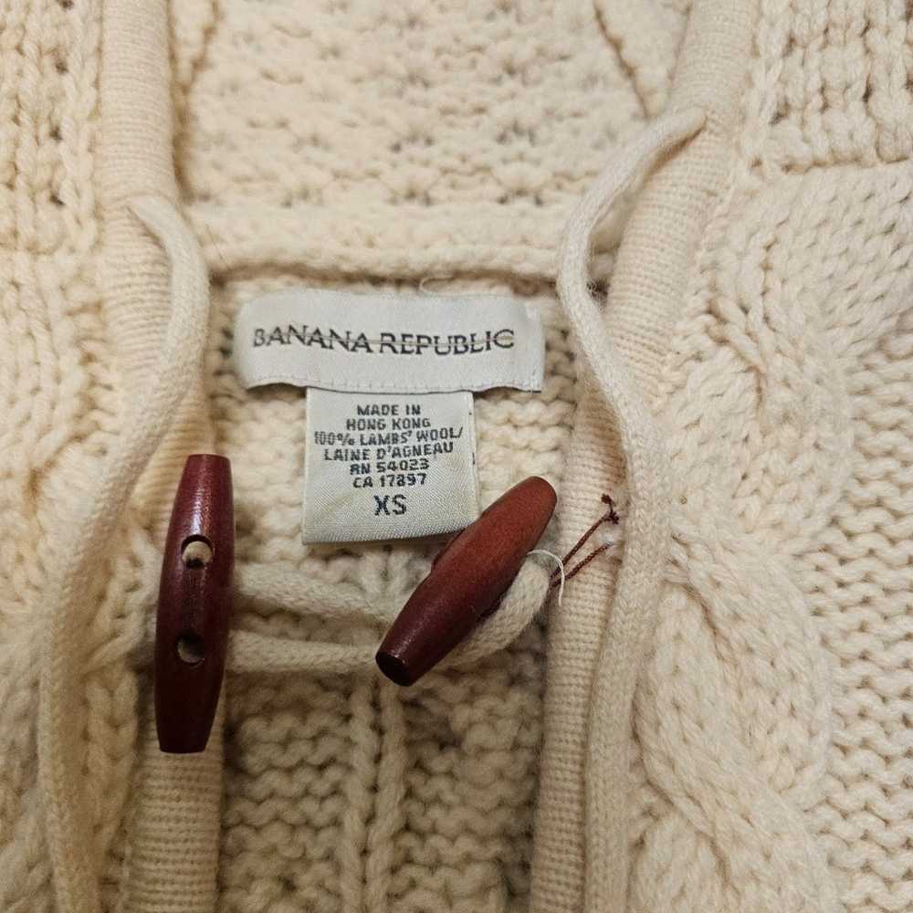 VINTAGE LAMBS WOOL BANANA REPUBLIC Hooded Cardigan - image 3