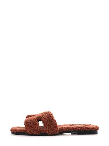 Hermès Pre-Owned Oran shearling sandals - Brown