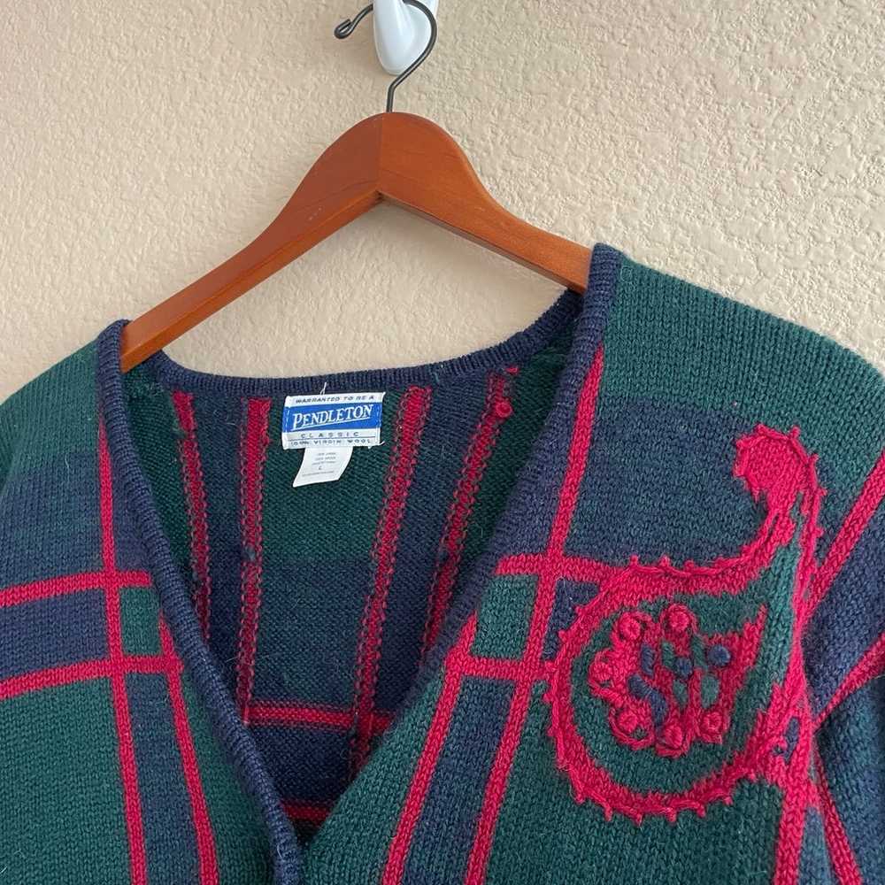 Vintage Knitted Cardigan Sweater - image 4