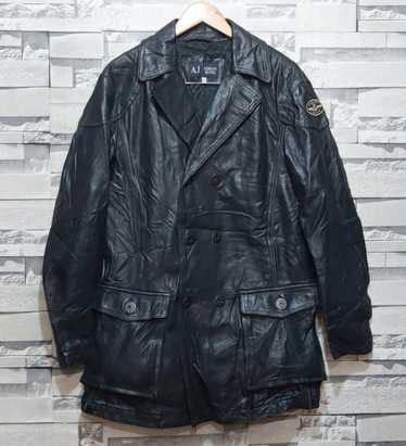 ジャケット・アウター vintage armani jeans lether jacket Vintage Armani Jeans Brown Leather Jacket - Size 50 Gorgeous