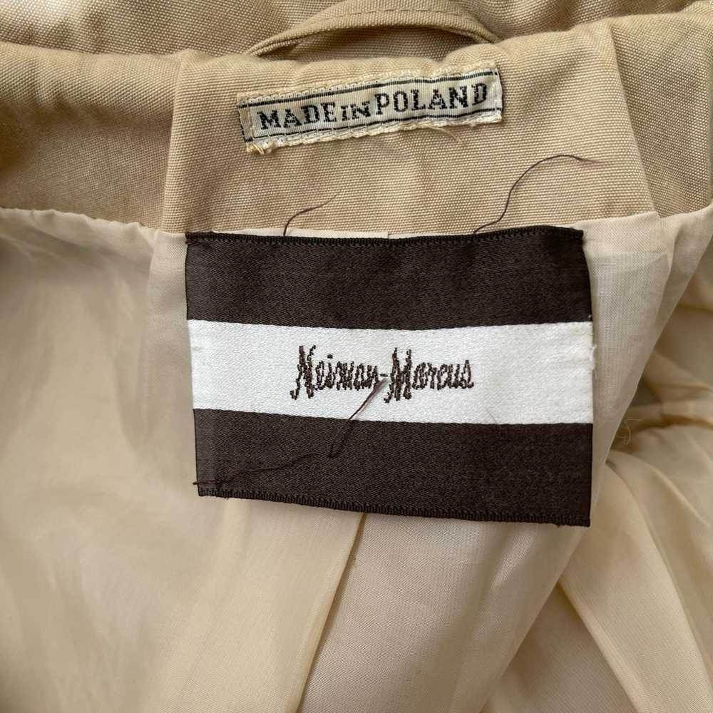 VTG Neiman Marcus Trench Coat Khaki Light Brown R… - image 4