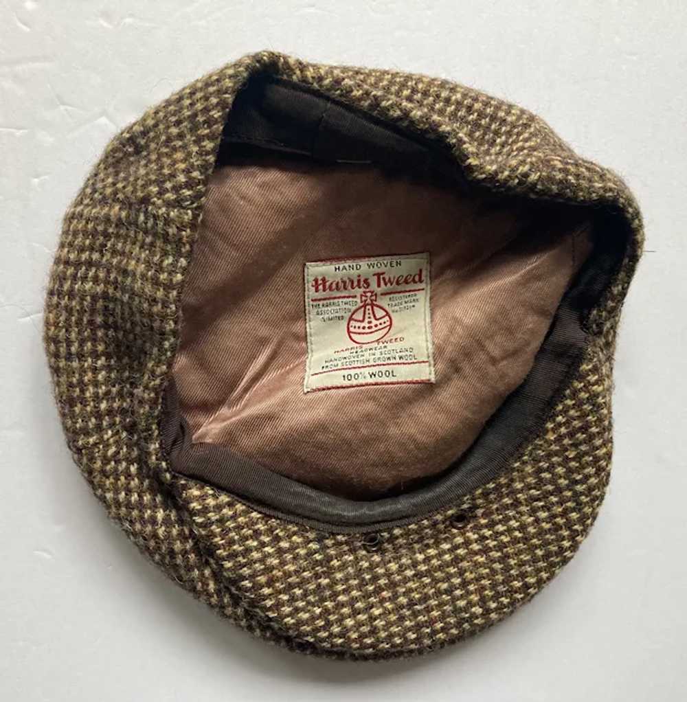 Vintage Hand Woven Wool Harris Tweed Newsboy Cap … - image 5