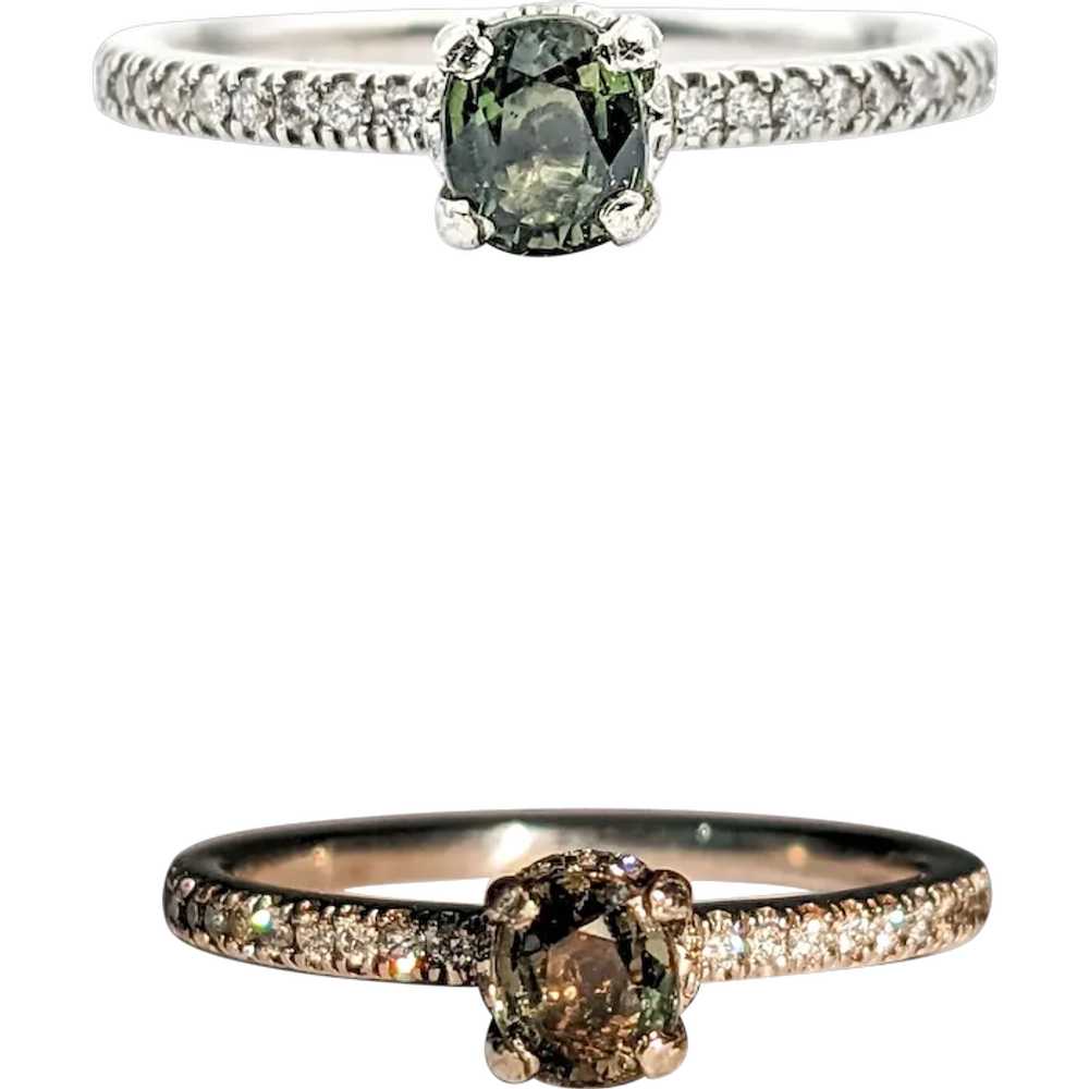 Natural Alexandrite & Diamond Ring In White Gold - image 1