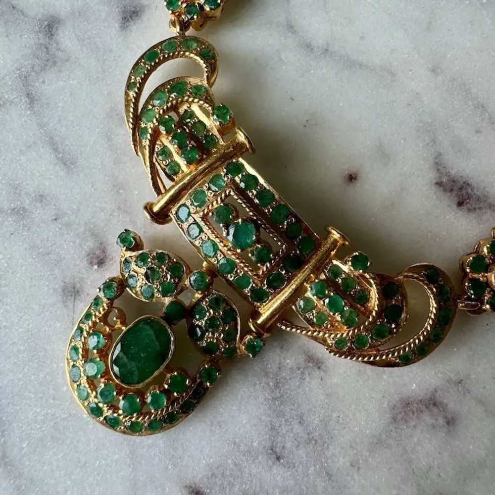 Gorgeous Indian Bohemian 22K Yellow Gold Emerald … - image 11