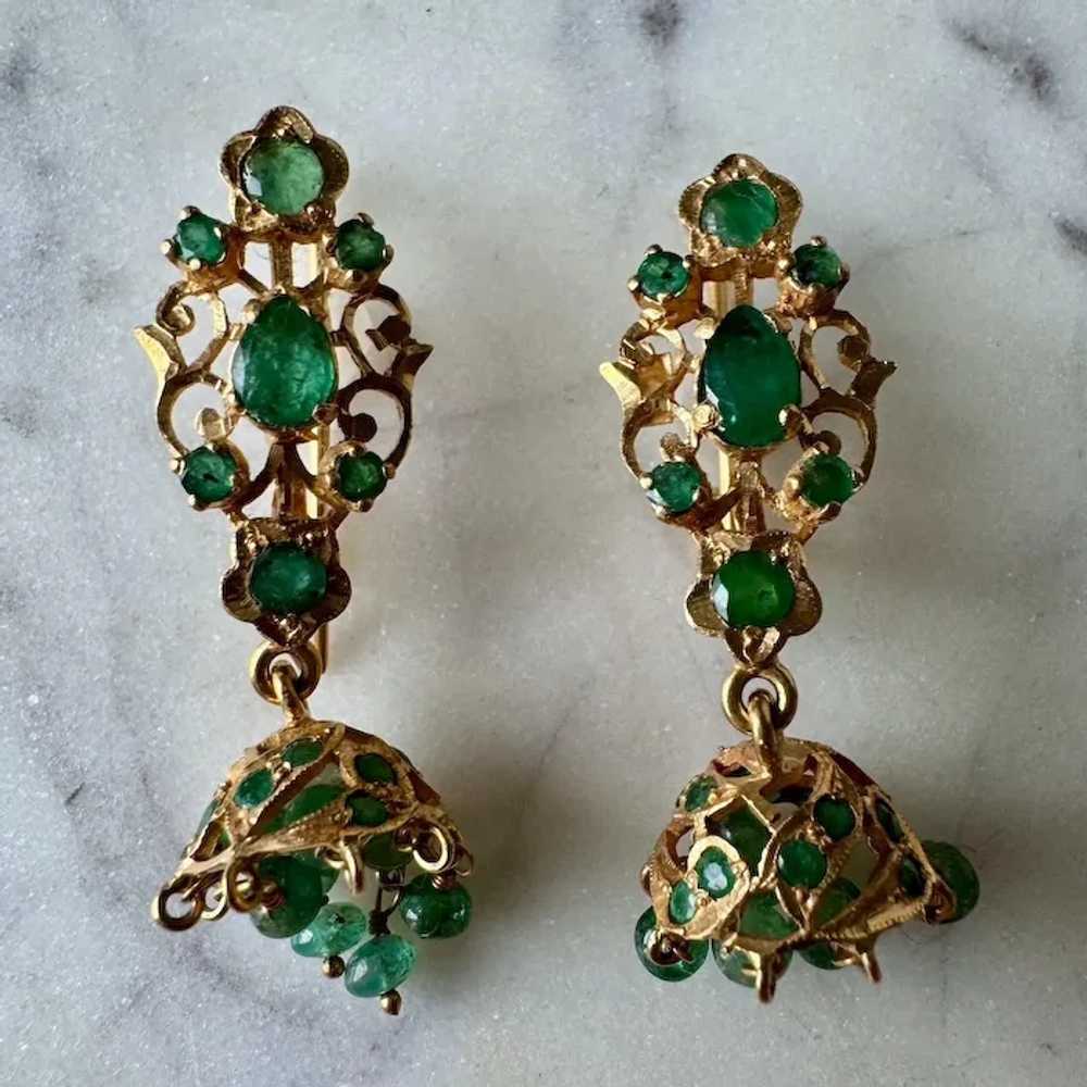 Gorgeous Indian Bohemian 22K Yellow Gold Emerald … - image 12