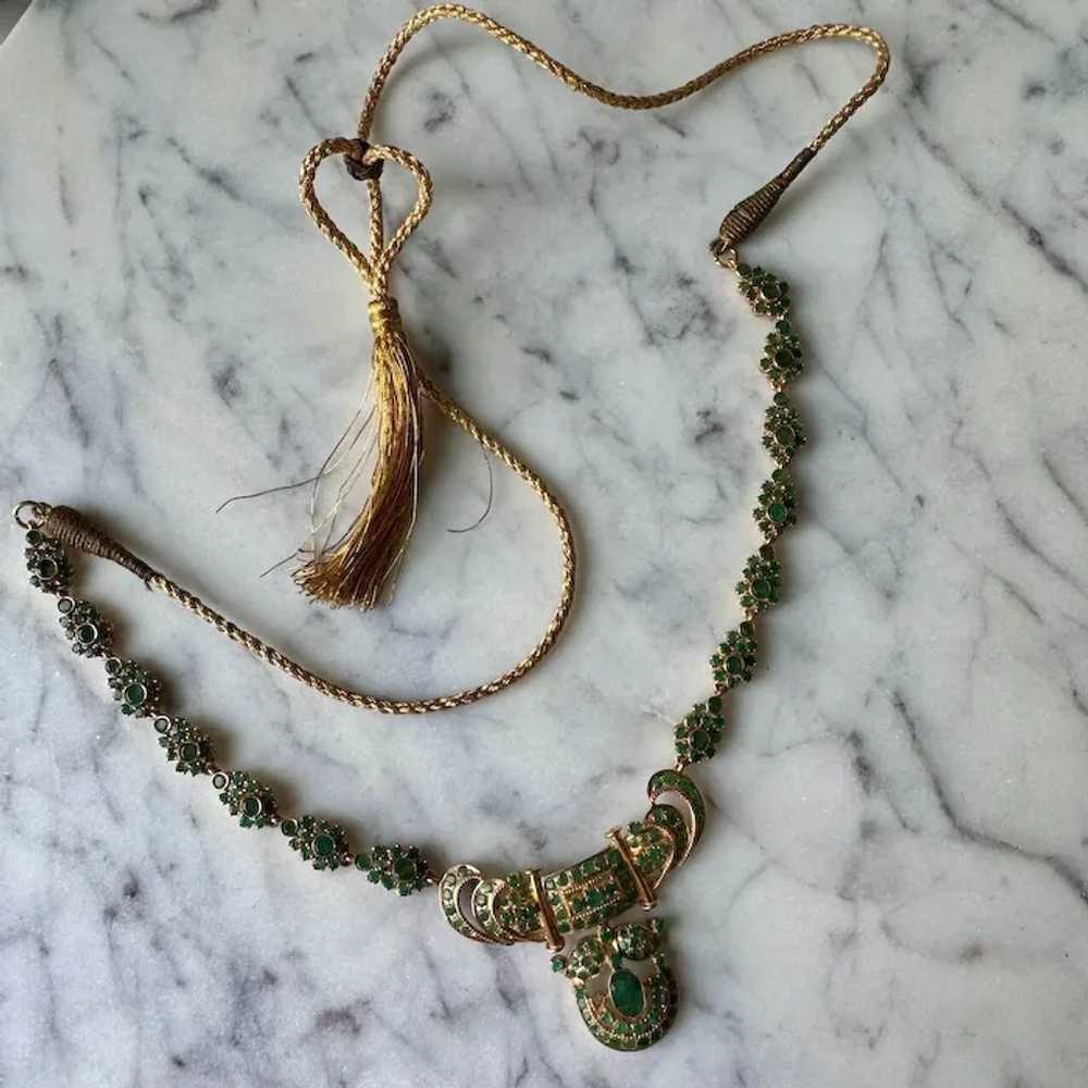 Gorgeous Indian Bohemian 22K Yellow Gold Emerald … - image 5