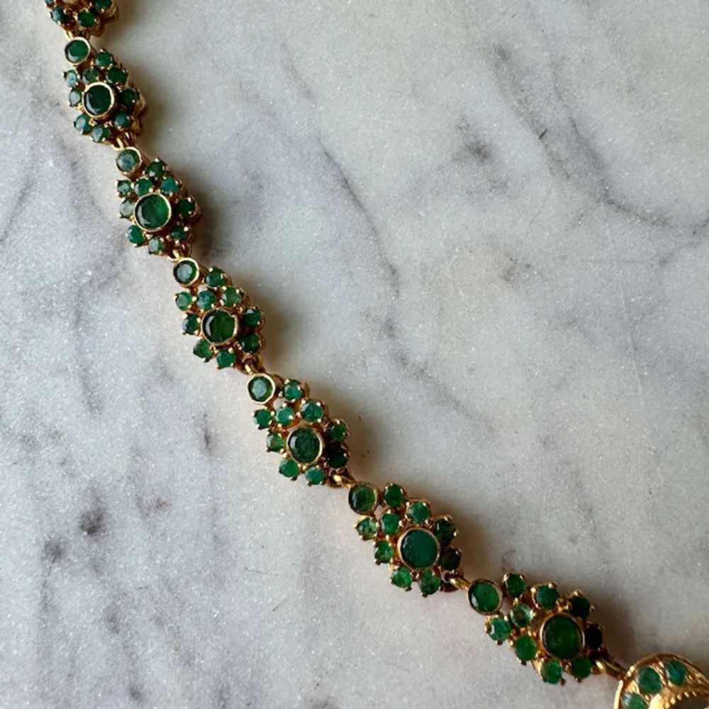 Gorgeous Indian Bohemian 22K Yellow Gold Emerald … - image 9