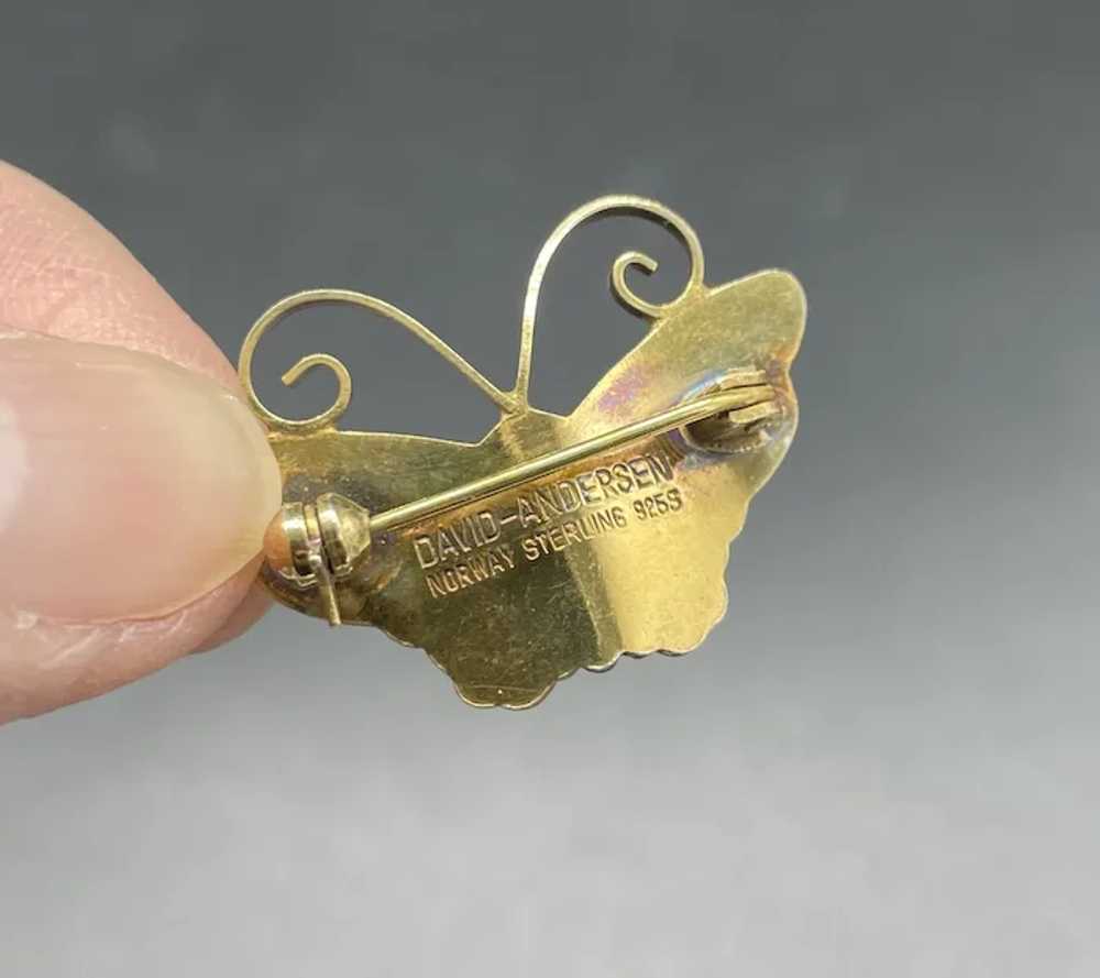 David-Andersen Norway sterling enamel butterfly p… - image 5