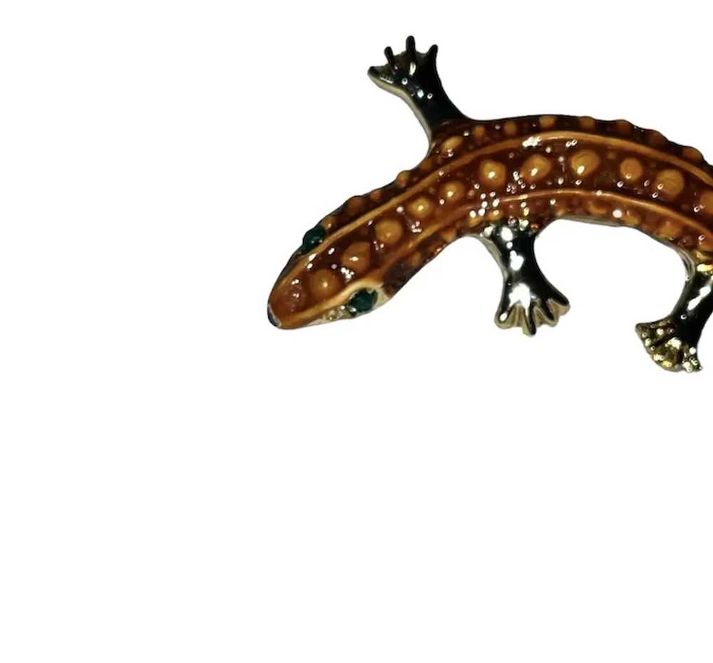Vintage Pair of Art Deco Gecko Brooches, Hand Pai… - image 3