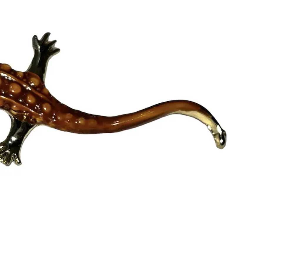 Vintage Pair of Art Deco Gecko Brooches, Hand Pai… - image 5