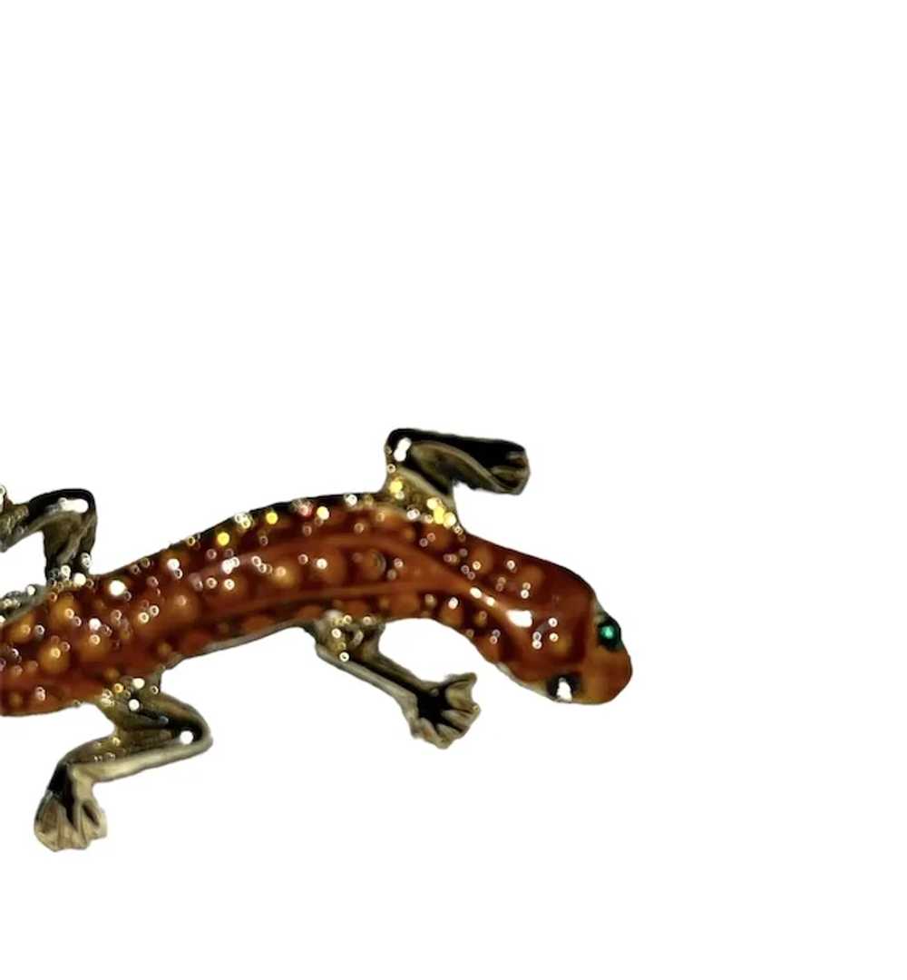 Vintage Pair of Art Deco Gecko Brooches, Hand Pai… - image 6