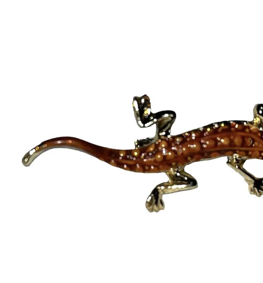 Vintage Pair of Art Deco Gecko Brooches, Hand Pai… - image 7