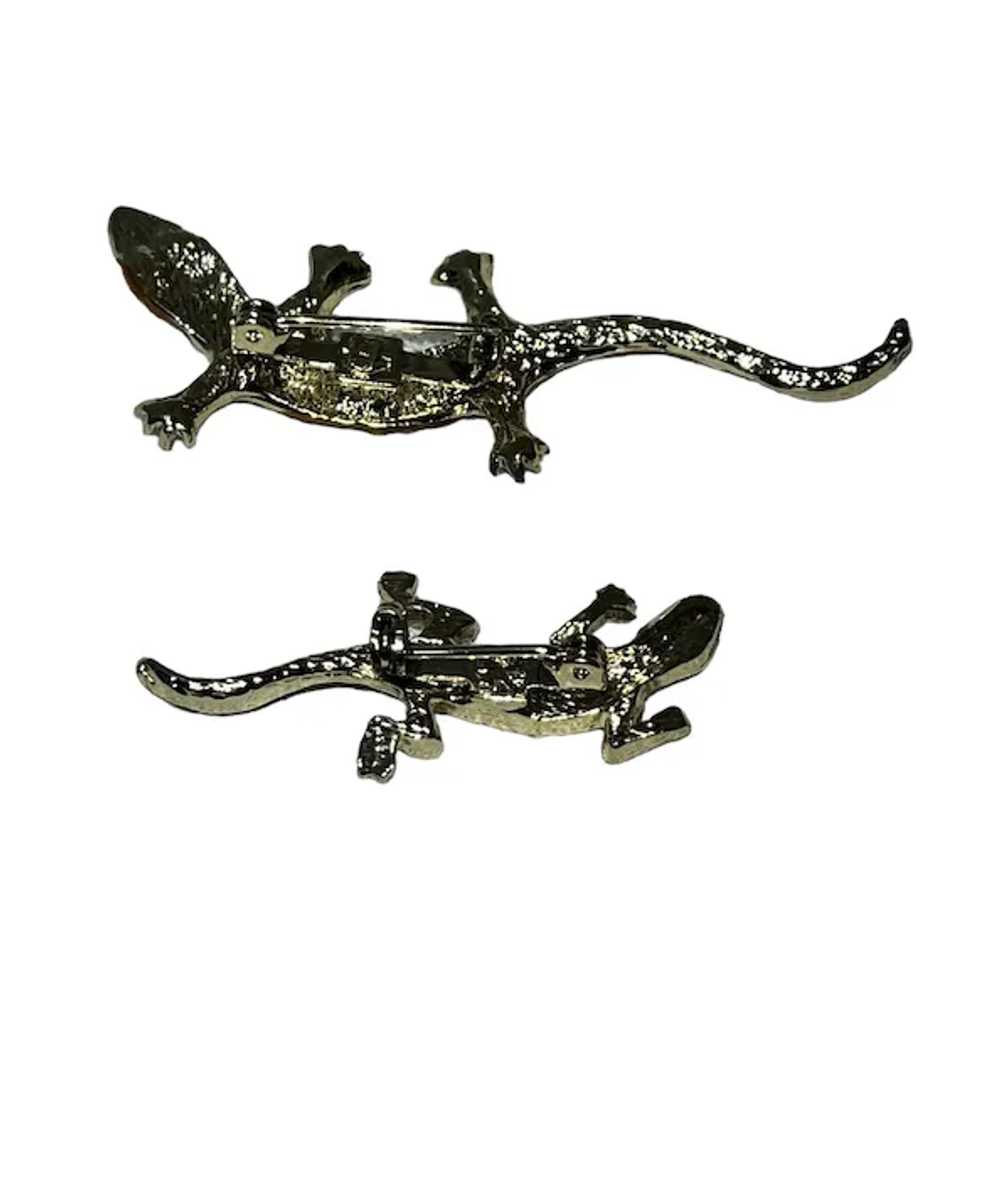 Vintage Pair of Art Deco Gecko Brooches, Hand Pai… - image 8